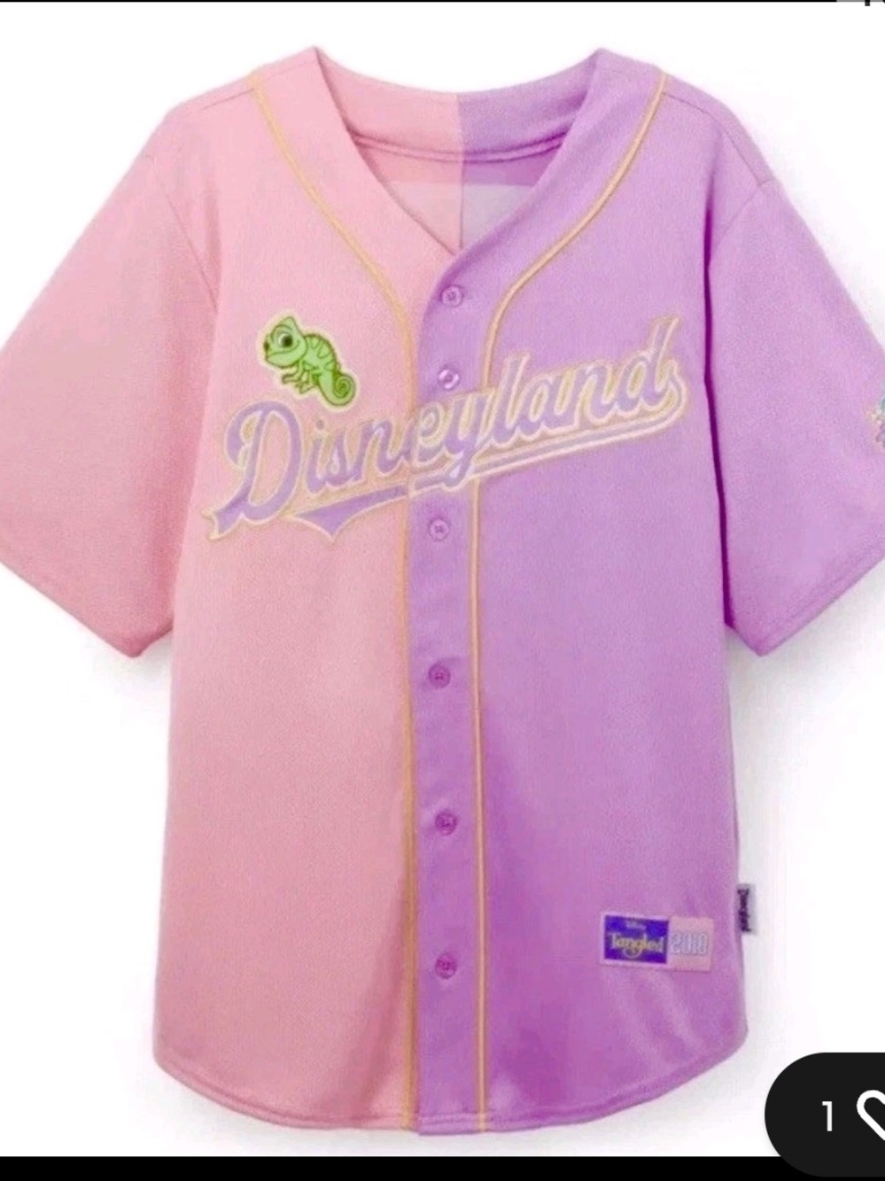 Disney  Repunzal JerseyTwo-Tone Pink and Lavender Button-Front